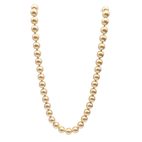 Joan Rivers Champagne Faux Pearl Beaded Necklace 27" Elegant Design - Picture 1 of 4